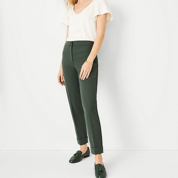 Ann Taylor High Waist Ankle Pant Forest Green Size 6P - Picture 1 of 15